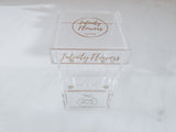 inifnity eternity preserved rose in a single plexi glass box